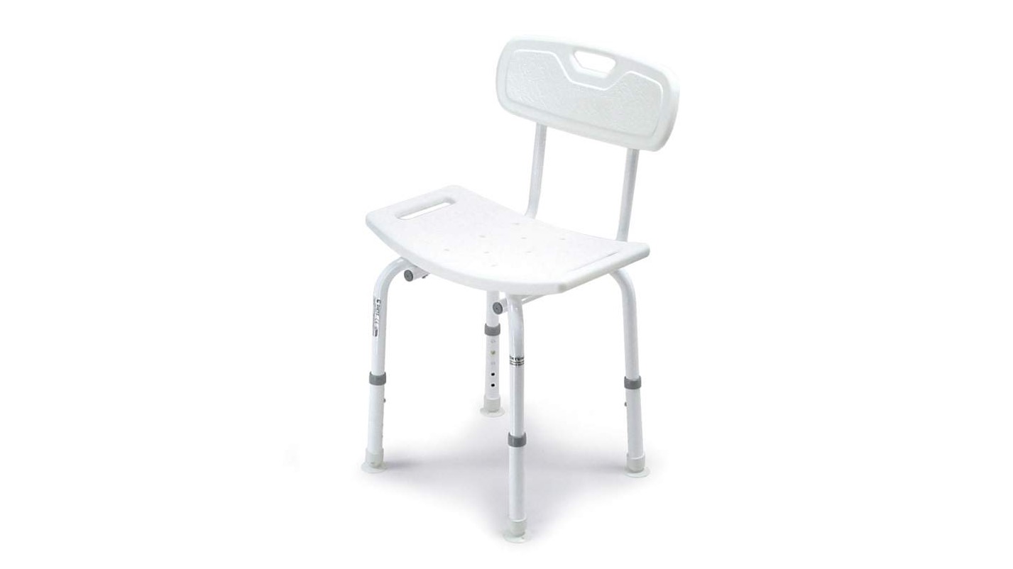 Shower stool with backrest